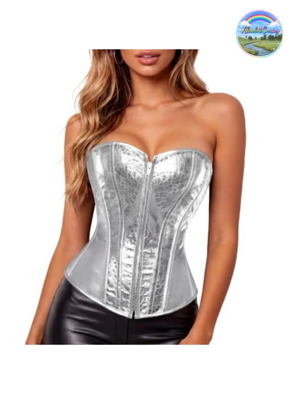 Faux Leather Corset Top Steampunk Gothic Corset Halloween Cosplay Costume